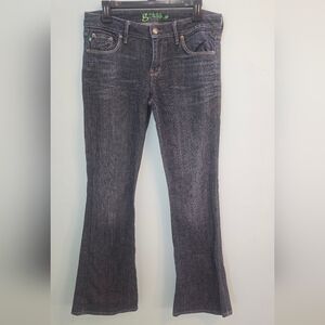 Grass Collection Dark Blue Flare Jeans